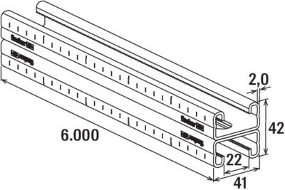 fischer Szyna montażowa FUS 21D/2.0 - 6 m