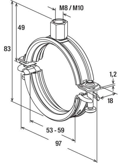 fischer Obejma rurowa Universal FRS-L 53 - 59
