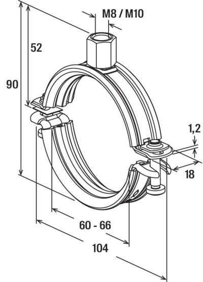 fischer Obejma rurowa Universal FRS-L 60 - 66