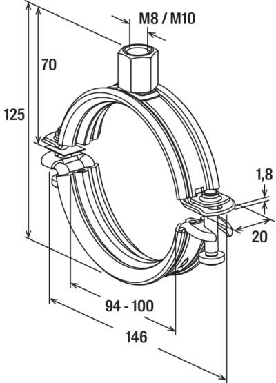 fischer Obejma rurowa Universal FRS-L 94 - 100