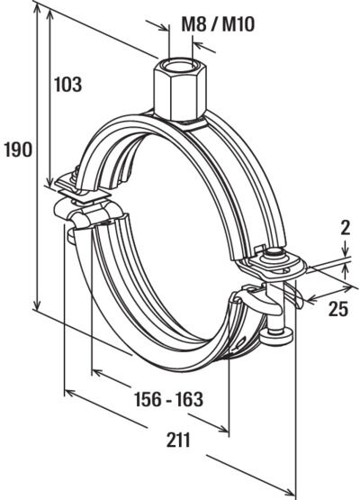 fischer obejma rurowa Universal FRS-L 156 - 163