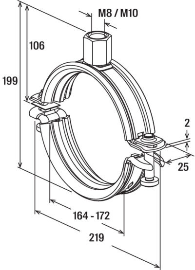fischer obejma rurowa Universal FRS-L 164 - 172
