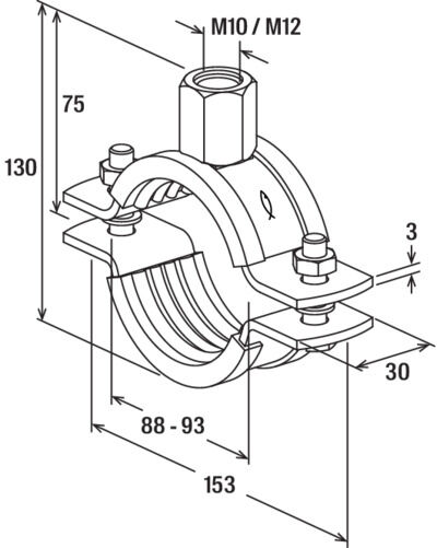fischer Obejma masywna FRSM 3" M10/M12