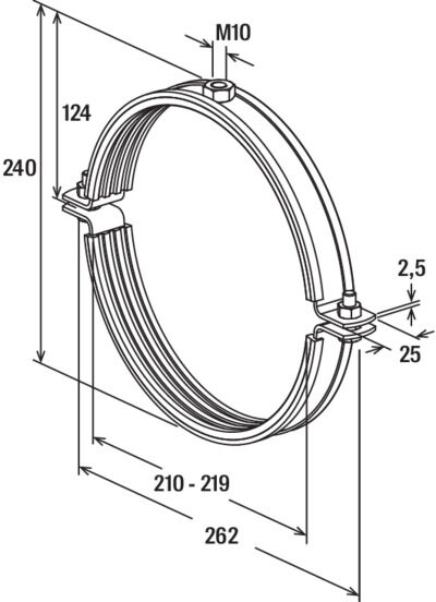 fischer Obejma rurowa FRS 210 - 219 M10