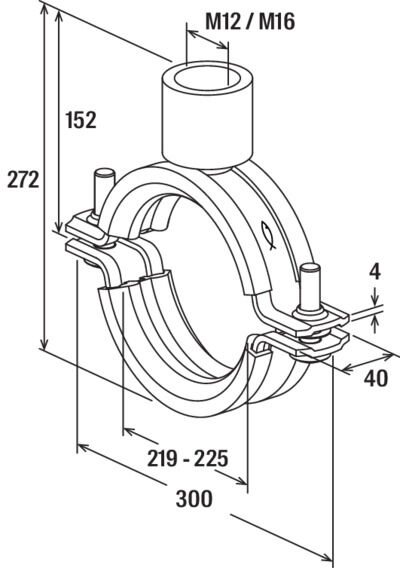 fischer Obejma masywna FRSM 8" M12/M16 hdg