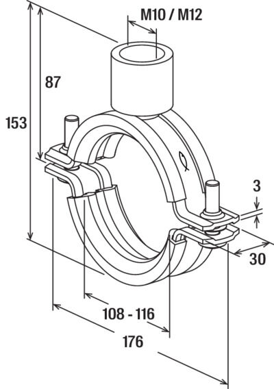 fischer Obejma masywna FRSM 4" M10/M12 hdg