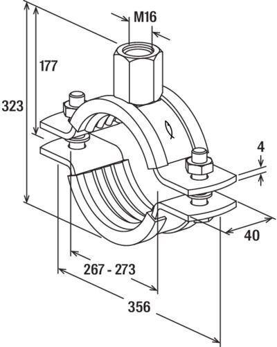 fischer Obejma masywna FRSM 10" M16 A4