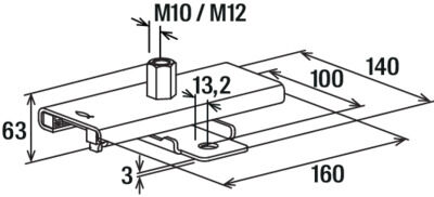 Osiowe mocowanie ślizgowe średnie fischer FASM1 M10/12