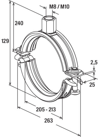 fischer Uniwersalna obejma rurowa FRS-L 205 - 213