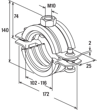 fischer Obejma z wkładką silikonową FRSH 102 - 116