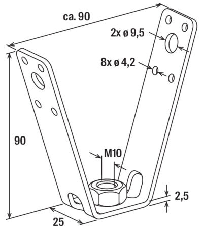 Uchwyt trapezowy do blach trapezowych fischer TZ M10