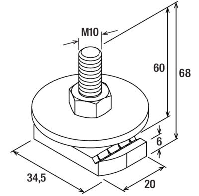 fischer Śruba z łbem młoteczkowym FCSN M10 x 60