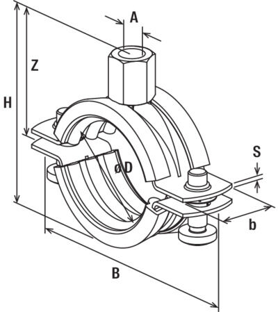 fischer obejma rurowa FRS 3/8" M8/M10 A2